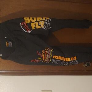 Born Fly Black Graphic Sweatpants